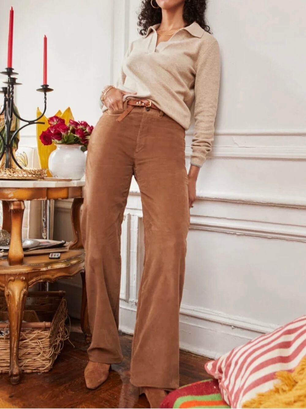 Faherty stretch Cord Julinne wide leg pants
